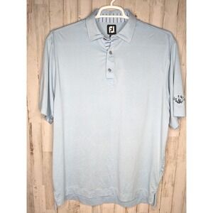 FootJoy Golf Shirt Large Men's Polo‎ Solid Light Blue Stretch Performance
